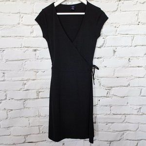 Gap Minimalist Black Wrap Dress